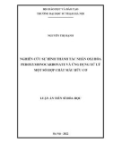 Luận án Tiến sĩ Hóa học: Nghiên cứu sự hình thành tác nhân oxi hóa peroxymonocarbonate và ứng dụng xử lý một số hợp chất màu hữu cơ