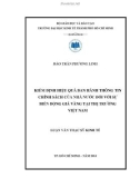 Luận văn Thạc sĩ Kinh tế: Kiểm định hiệu quả ban hành thông tin chính sách của Nhà nước đối với sự biến động giá vàng tại thị trường Việt Nam