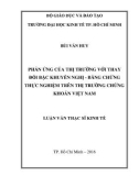 Luận văn Thạc sĩ Kinh tế: Phản ứng của thị trường với thay đổi bậc khuyến nghị - Bằng chứng thực nghiệm trên thị trường chứng khoán Việt Nam