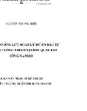 Luận văn Thạc sĩ Kỹ thuật: Nâng cao năng lực quản lý dự án đầu tư xây dựng công trình tại Ban QLDA khí Đông Nam Bộ