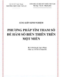 SKKN: Phương pháp tìm tham số để hàm số biền thiên trên một miền