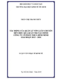 Luận văn Thạc sĩ Kinh tế: Tác động của quản lý vốn luân chuyển đến hiệu quả quản trị tài chính Công ty cổ phần Nhựa Bình Minh giai đoạn 2013 – 2018