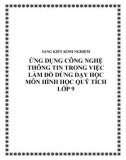 SKKN: Ứng dụng công nghệ thông tin trong việc làm đồ dùng dạy học môn Hình học quỹ tích lớp 9