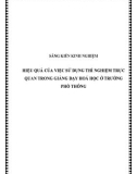 SKKN: Hiệu quả của việc sử dụng thí nghiệm trực quan trong giảng dạy Hóa học ở trường phổ thông