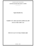 Tóm tắt Luận văn Thạc sĩ Khoa học: Nghiên cứu chế tạo màng mỏng đa lớp có cấu trúc spin van