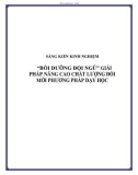 SKKN: Bồi dưỡng đội ngũ giải pháp nâng cao chất lượng đổi mới phương pháp dạy học