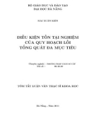 Tóm tắt luận văn Thạc sĩ Khoa học: Điều kiện tồn tại nghiệm của Quy hoạch lồi tổng quát đa mục tiêu