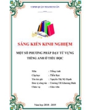 SKKN: Một số phương pháp dạy từ vựng tiếng Anh ở tiểu học