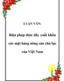 LUẬN VĂN: Biện pháp thúc đẩy xuất khẩu các mặt hàng nông sản chủ lực của Việt Nam