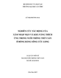 Luận án tiến sĩ Thủy sản: Nghiên cứu tác động của xâm nhập mặn và khả năng thích ứng trong nuôi trồng Thủy sản ở Đồng Bằng Sông Cửu Long