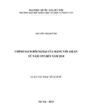 Luận văn Thạc sĩ Lịch sử: Chính sách đối ngoại của Đảng với Asean từ năm 1995 đến năm 2010