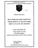 Luận văn Thạc sĩ Kế toán: Hoàn thiện hệ thống kiểm soát nội bộ trong các doanh nghiệp nhỏ và vừa ở TP. Hồ Chí Minh