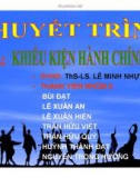 Thuyết trình: Khiếu kiện hành chính