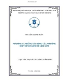 Luận văn Thạc sĩ Tài chính ngân hàng: Nợ công và những tác động của nợ công đối với nền kinh tế Việt Nam