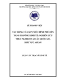 Luận văn Thạc sĩ Kinh tế: Tác động của quy mô chính phủ đến tăng trưởng kinh tế - Nghiên cứu thực nghiệm tại các quốc gia khu vực ASEAN