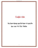 Luận văn: Sự lạm dụng quyền hạn và quyền lực của Võ Tắc Thiên