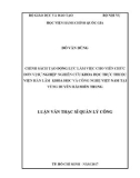 Luận văn thạc sĩ Quản lý công: Chính sách tạo động lực làm việc cho viên chức đơn vị sự nghiệp nghiên cứu khoa học trực thuộc Viện Hàn lâm Khoa học và Công nghệ Việt Nam tại vùng duyên hải miền Trung