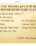 Tiểu luận: Thành lập cơ sở kinh doanh hành nghề luật