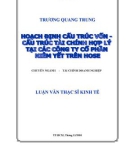 Luận văn Thạc sĩ Kinh tế: Hoạch định cấu trúc vốn - Cấu trúc tài chính hợp lý tại các công ty cổ phần niêm yết trên HOSE