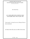 Dự thảo tóm tắt Luận án Tiến sĩ Toán học: Lựa chọn biến bằng phương pháp Bayes biến phân với dữ liệu lớn