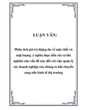 LUẬN VĂN: Phân tích giá trị thặng dư về mặt chất và mặt lượng ý nghĩa thực tiễn rút ra khi nghiên cứu vấn đề này đối với việc quản lý các doanh nghiệp của chúng ta khi chuyển sang nền kinh tế thị trường