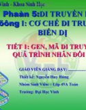 Phần 5: Di truyền học, chương 1: cơ chế di truyền và biến dị - trường đại học vinh- khoa sinh học