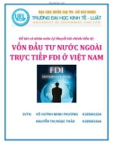 Môn lý thuyết tài chính tiền tệ : đề tài 'Vốn đầu tư nước ngoài trực tiếp FDI ở Việt Nam