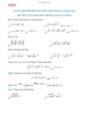 Bài tập Toán lớp 9: Biến đổi đơn giản biểu thức chứa căn bậc hai, hệ thức về cạnh và góc trong tam giác vuông