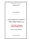 Luận văn Thạc sĩ Kinh tế: Chuyển dịch cơ cấu kinh tế nông nghiệp tỉnh Gia Lai