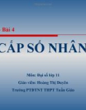 Bài giảng Đại số 11 chương 3 bài 4: Cấp số nhân