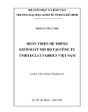 Luận văn Thạc sĩ Kinh tế: Hoàn thiện hệ thống kiểm soát nội bộ tại Công ty TNHH Eclat Fabrics Việt Nam