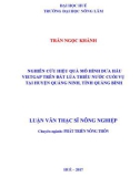 Luận văn Thạc sĩ Nông nghiệp: Nghiên cứu hiệu quả mô hình dưa hấu VietGAP trên đất lúa thiếu nước cuối vụ tại huyện Quảng Ninh, tỉnh Quảng Bình