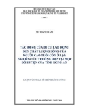 Luận văn Thạc sĩ Chính sách công: Tác động của di cư lao động đến chất lượng sống của người cao tuổi còn ở lại: nghiên cứu trường hợp tại một số huyện của tỉnh Long An