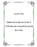 LUẬN VĂN: Nghiên cứu lý luận của Lê nin về CNTB nhà nước trong thời kỳ quá độ lên CNXH