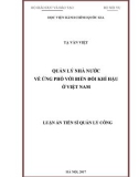 Luận án Tiến sĩ Quản lý công: Quản lý nhà nước về ứng phó với biến đổi khí hậu ở Việt Nam