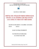 Luận văn Thạc sĩ Kinh tế: Những yếu tố quyết định chính sách cổ tức và xu hướng chi trả cổ tức các công ty niêm yết trên HOSE