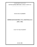 Luận văn Thạc sĩ Lịch sử: Chính sách giáo dục của Anh tại Malaya (1874-1941)