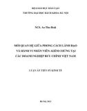 Luận án Tiến sĩ Kinh tế: Mối quan hệ giữa phong cách lãnh đạo và hành vi nhân viên: Kiểm chứng tại các doanh nghiệp bưu chính Việt Nam