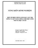 Sáng kiến kinh nghiệm THCS: Một số biện pháp giáo dục giá trị sống và kỹ năng sống cho học sinh trung học cơ sở