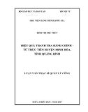 Luận văn thạc sĩ Quản lý công: Hiệu quả thanh tra hành chính-từ thực tiễn huyện Minh Hóa, tỉnh Quảng Bình