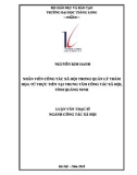 Tóm tắt luận văn Thạc sĩ Công tác xã hội: Nhân viên công tác xã hội trong quản lý thảm họa từ thực tiễn tại trung tâm Công tác xã hội tỉnh Quảng Ninh