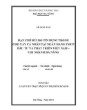 Tóm tắt luận văn Thạc sĩ Quản trị kinh doanh: Hạn chế rủi ro tín dụng trong cho vay cá nhân tại Ngân hàng TMCP Đầu tư và Phát triển Việt Nam - Chi nhánh Đà Nẵng