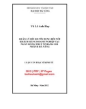 Luận văn Thạc sĩ Kinh tế: Quản lý rủi ro tín dụng đối với khách hàng TMCP VP bank chi nhánh Đà Nẵng