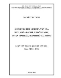 Luận văn thạc sĩ Quản lý văn hóa: Quản lý di tích lịch sử - văn hóa Miếu, Chùa Bảo Hà, xã Đồng Minh, huyện Vĩnh Bảo, thành phố Hải Phòng