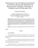 Văn hóa ứng xử của các nhà báo trực tuyến đối với thông tin văn hóa nghệ thuật (Khảo sát Báo trực tuyến VnExpress, Vietnamnet và VnMedia từ năm 2009 đến năm 2010)