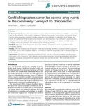 Báo cáo y học: Could chiropractors screen for adverse drug events in the community