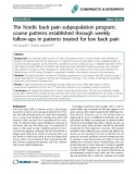 Báo cáo y học: The Nordic back pain subpopulation program: course patterns established through weekly follow-ups in patients treated for low back pain