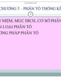 Bài giảng Lý thuyết thống kê - Chương 3: Phân tổ thống kê