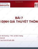 Bài giảng Lý thuyết xác suất và thống kê toán: Bài 7 - ThS. Nguyễn Hải Dương