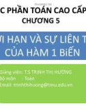 Bài giảng Toán cao cấp 1: Chương 5 - TS. Trịnh Thị Hường